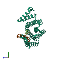 PDB entry 8c1y coloured by chain, side view.