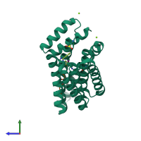 PDB entry 8c2g coloured by chain, side view.