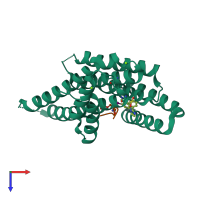 PDB entry 8c2g coloured by chain, top view.