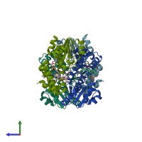 PDB entry 8c36 coloured by chain, side view.