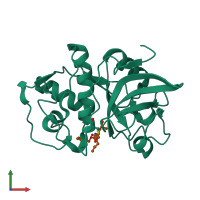 PDB entry 8c3d coloured by chain, front view.