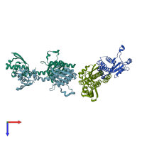 PDB entry 8c7t coloured by chain, top view.