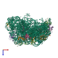 PDB entry 8c92 coloured by chain, top view.