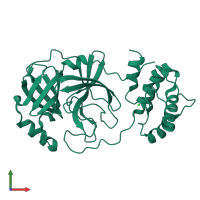 PDB entry 8ca8 coloured by chain, front view.