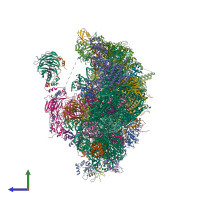 PDB entry 8cah coloured by chain, side view.