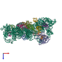 PDB entry 8cdv coloured by chain, top view.