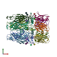 PDB entry 8ce4 coloured by chain, front view.