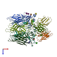 PDB entry 8ci2 coloured by chain, top view.