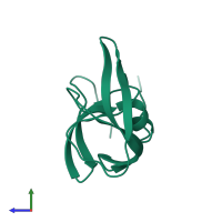 PDB entry 8ci7 coloured by chain, side view.