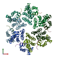 PDB entry 8cl0 coloured by chain, front view.