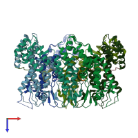 PDB entry 8cl0 coloured by chain, top view.