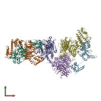 PDB entry 8cll coloured by chain, front view.