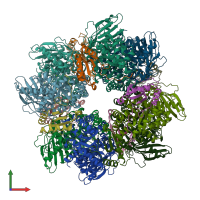 PDB entry 8cmy coloured by chain, front view.
