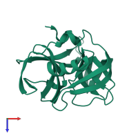 PDB entry 8cny coloured by chain, top view.