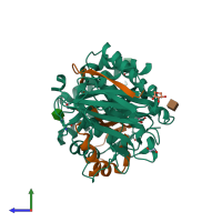 PDB entry 8cqi coloured by chain, side view.