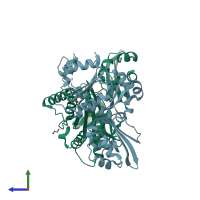 PDB entry 8cri coloured by chain, side view.