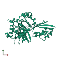 lipoate--protein ligase in PDB entry 8cri, assembly 1, front view.