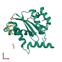 PDB entry 8ct7 coloured by chain, front view.