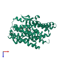 PDB entry 8ctd coloured by chain, top view.