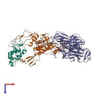 PDB entry 8ctg coloured by chain, top view.