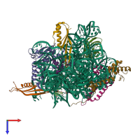 PDB entry 8cvo coloured by chain, top view.