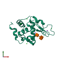 PDB entry 8cwc coloured by chain, front view.