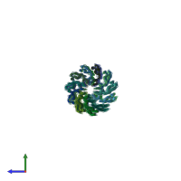 PDB entry 8cxm coloured by chain, side view.