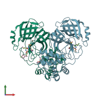 PDB entry 8czx coloured by chain, front view.