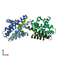 PDB entry 8d07 coloured by chain, front view.