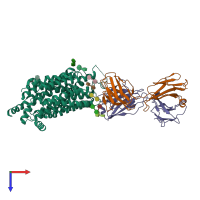 PDB entry 8d2t coloured by chain, top view.