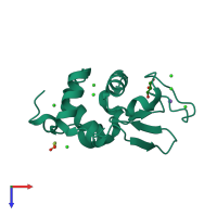 PDB entry 8d5s coloured by chain, top view.