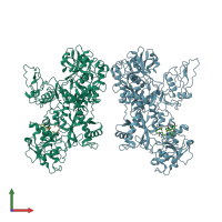 PDB entry 8d6u coloured by chain, front view.