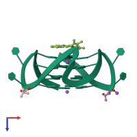 PDB entry 8d79 coloured by chain, top view.