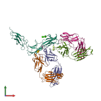 PDB entry 8d7e coloured by chain, front view.