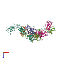 PDB entry 8d7e coloured by chain, top view.