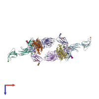 PDB entry 8d82 coloured by chain, top view.