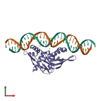 PDB entry 8d8m coloured by chain, front view.