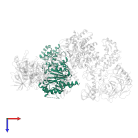 DNA primase small subunit in PDB entry 8d9d, assembly 1, top view.