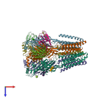 PDB entry 8dd2 coloured by chain, top view.