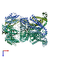 PDB entry 8ddj coloured by chain, top view.