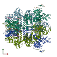 PDB entry 8ddv coloured by chain, front view.