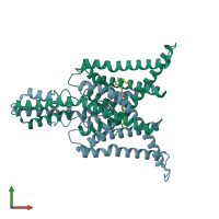 PDB entry 8de9 coloured by chain, front view.