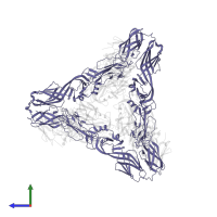 Spike glycoprotein E1 in PDB entry 8der, assembly 1, side view.