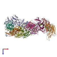 PDB entry 8dfa coloured by chain, top view.