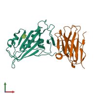 PDB entry 8di5 coloured by chain, front view.