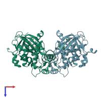 PDB entry 8djd coloured by chain, top view.