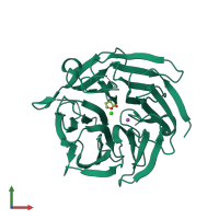 PDB entry 8dk0 coloured by chain, front view.