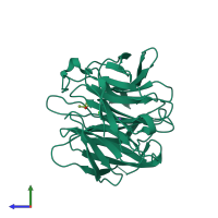 PDB entry 8dk0 coloured by chain, side view.