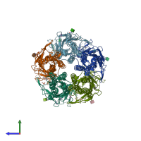 PDB entry 8dn4 coloured by chain, side view.