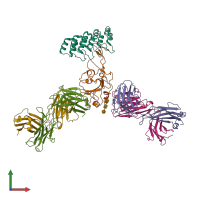 PDB entry 8dw2 coloured by chain, front view.
